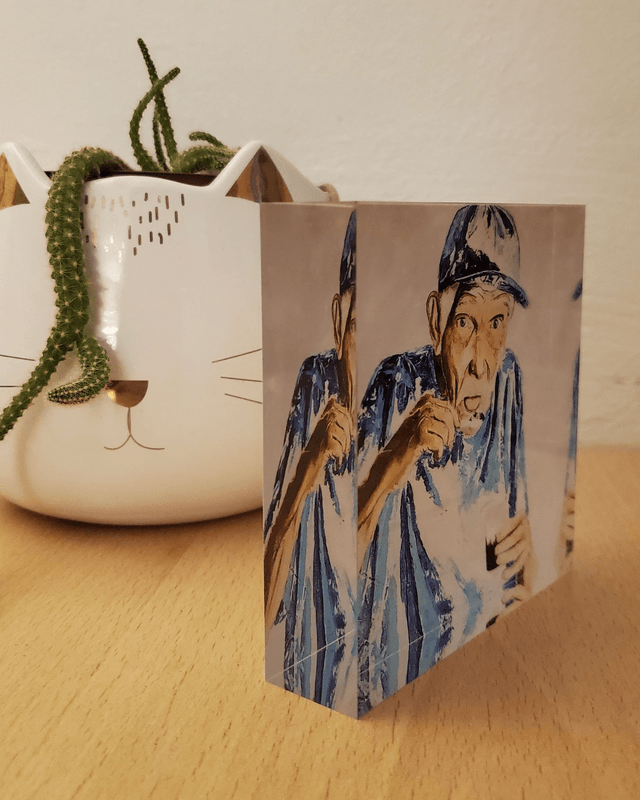 Impression sur verre acrylique - Le vieil homme à la cuillère