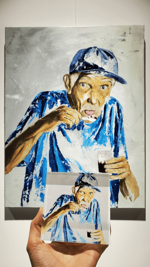 Impression sur verre acrylique - Le vieil homme à la cuillère