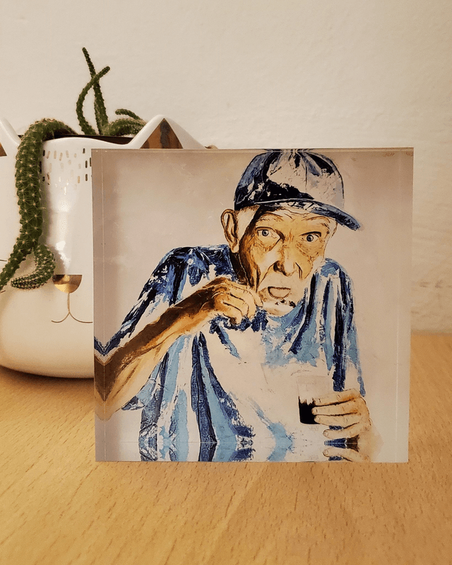 Impression sur verre acrylique - Le vieil homme à la cuillère